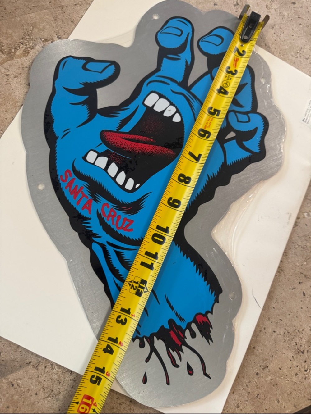 Santa Cruz Skateboards Blue Screaming Hand Metal Wall Art - 2 Available - Picture 2 of 2
